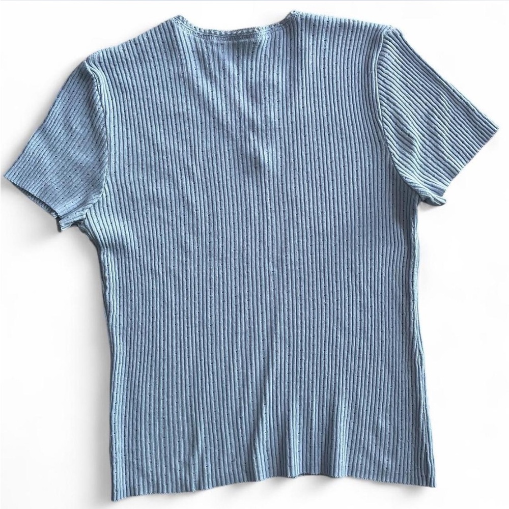 Blue Ribbed Top - Picture 4 of 6